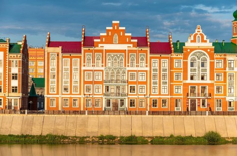 Houses build in the style of Bruges in Yoshkar-Ola