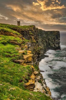 High above the cliffs