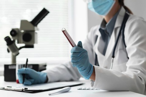 Doctor wearing face mask hospital