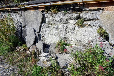 Crumbling stone wall