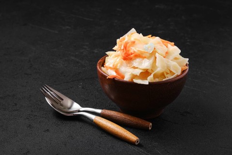 ?lay bowl with homemade pickled cabbage