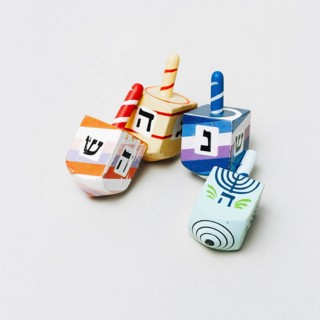 Close up collection jewish dreidel