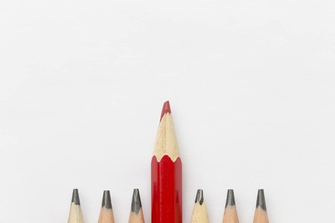 Flat lay pencil collection