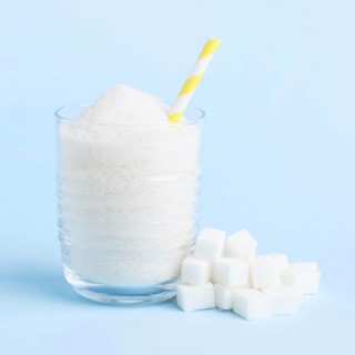 Front view glass with sugar straw
