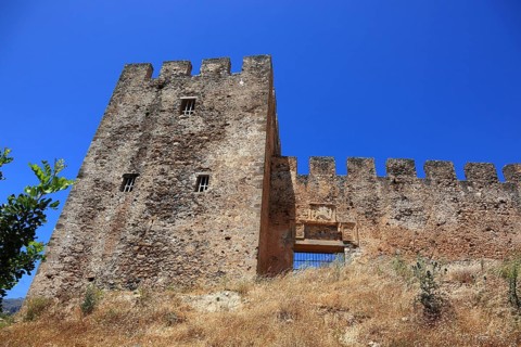 Frangokastello Fortress on the south coast of the Mediterranean island