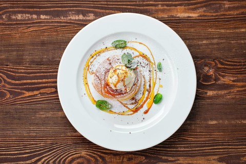 Pancakes with ice cream