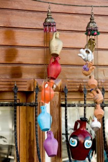 Traditional clay pottery in the market for sale in Istanbul in Turkey