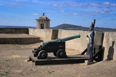 Artillery piece on the fortification top