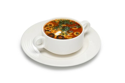 Layout for menu. Solyanka sour soup