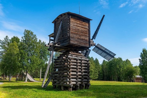 Wooden windmill
