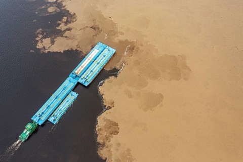 Confluence of the Rio Negro and the Amazon