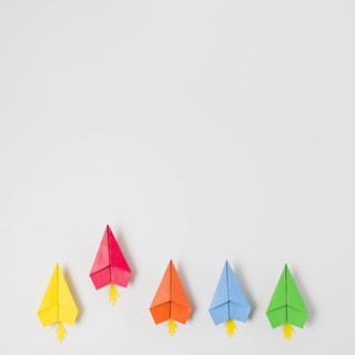 Top view colorful paper planes. Resolution and high quality beautiful photo