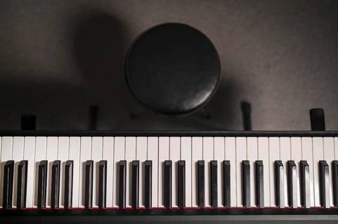 Top view digital piano chair. Resolution and high quality beautiful photo