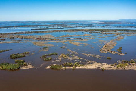 Aerial of the Amur river
