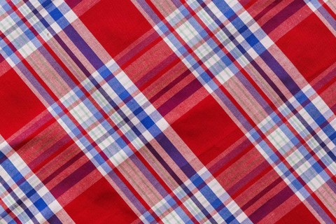 Elevated view tartan textile pattern