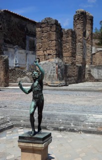 House of the Faun with bronze statue of a dancing faun