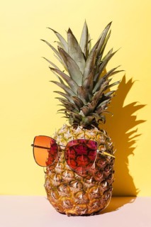 Tasty pineapple with sunglasses. Resolution and high quality beautiful photo
