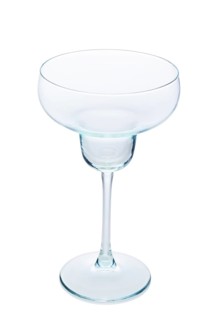 Empty transparent glass for dessert or cocktail isolated on white