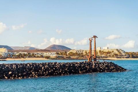 Erjos-En Jostailuak monument in the resort town named Costa Teguise