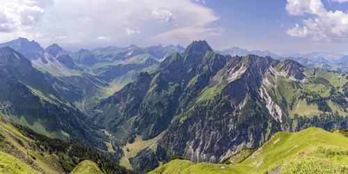 Mountain panorama from Laufbacher-Eckweg to Grosser Wilder