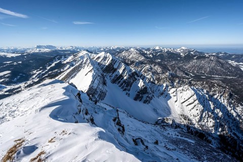 View from the summit of the Sonntagshorn in winter
