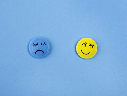 Top view faces with emotions blue monday. Resolution and high quality beautiful photo