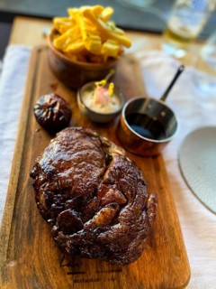 Entrecote with french fries and spices Hessen