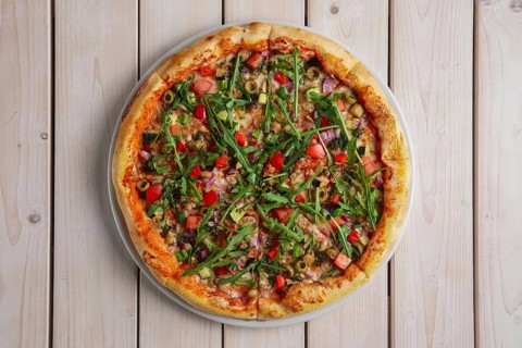Pizza with mushrooms
