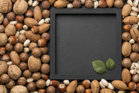 Nuts arrangement with copy space