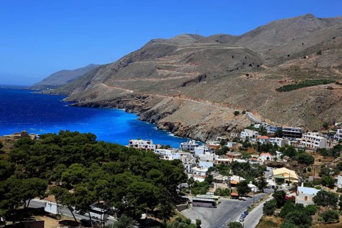 Chora Sfakion is a coastal town in the south of the island of Crete with a small harbour on the Libyan Sea