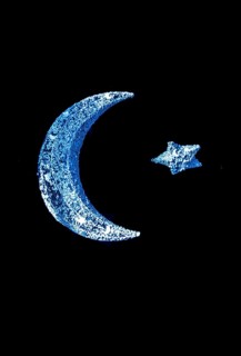 Metal islamic crescent moon icon