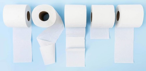 Top view toilet paper rolls unfolded. Resolution and high quality beautiful photo