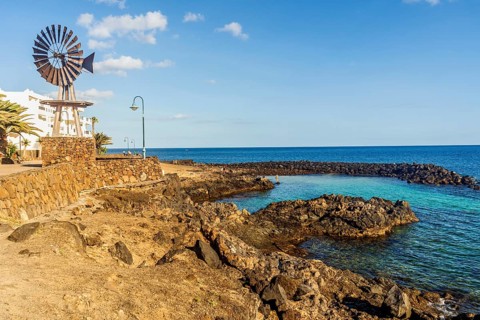 View of the resort town named Costa Teguise