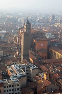 City view Bologna seen from the top of the Asinelli Tower