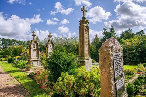 Historic gravestones at the village church