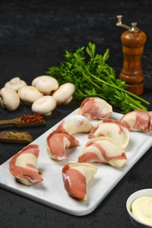 Frozen semifinished dumplings stuffed with champignon