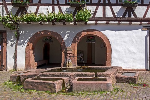 Historic village fountain from 1581