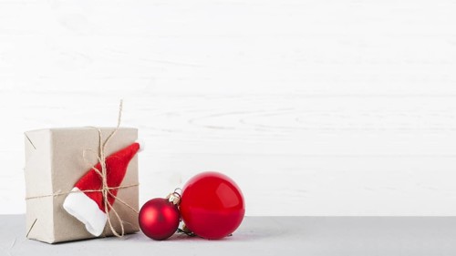 Small gift box with baubles table. Resolution and high quality beautiful photo