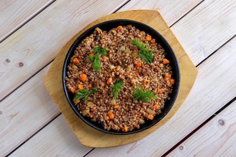 Buckwheat with fried mushrooms