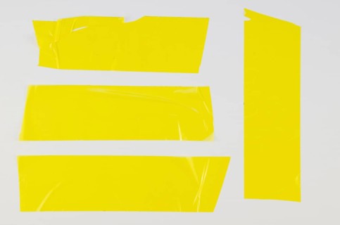 Close up yellow duck tape with flat lay