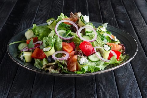 Salad with fresh cucumber