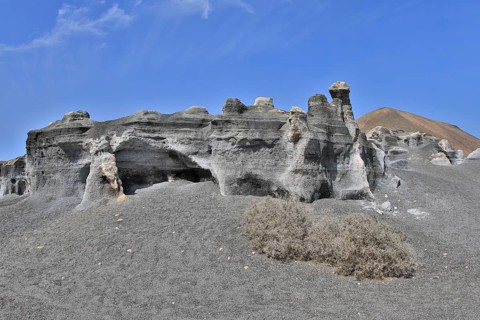 Rocky landscape around the volcano Montana de Guenia