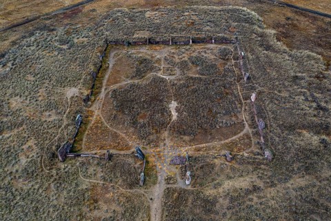 Aerial of Salbyksky Mound