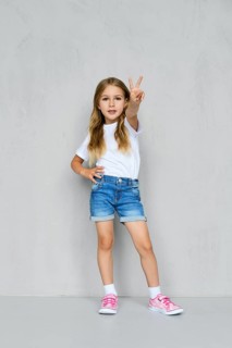 Little girl in white t-shirt