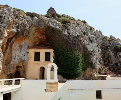 Part of the monastery in the mountains near the coastal road to Agios Nikolaos