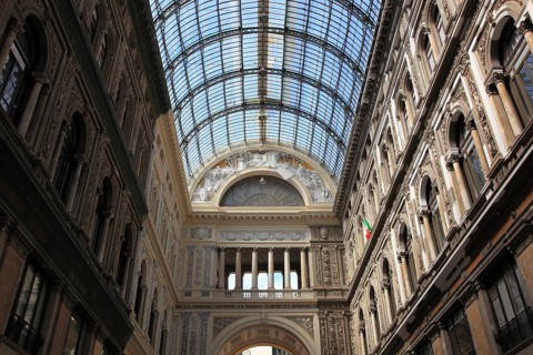 Galleria Umberto I. Shopping arcade covered by a large glass dome