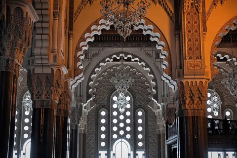 Light entering through interior door and window