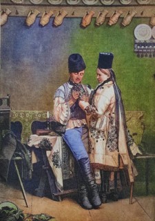 Saxon bride and groom in traditional traditional costume