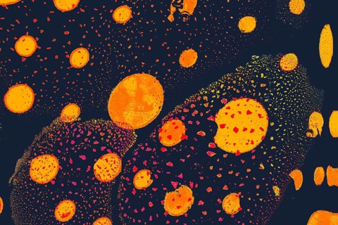 Oil bubbles inside water base form patterns