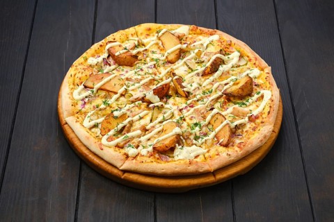 Round pie with potato
